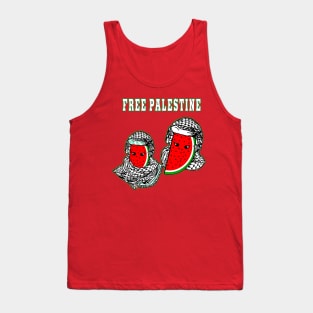 Watermelon Keffiyeh Free Palestine Fully Wrapped Couple - Front Tank Top